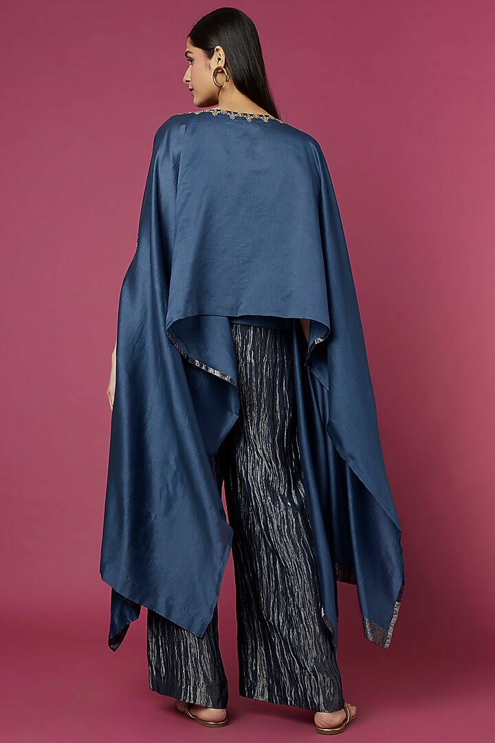 Cobalt Blue Metallic Pant Set by Deep thee at Pernia's Pop Up Shop