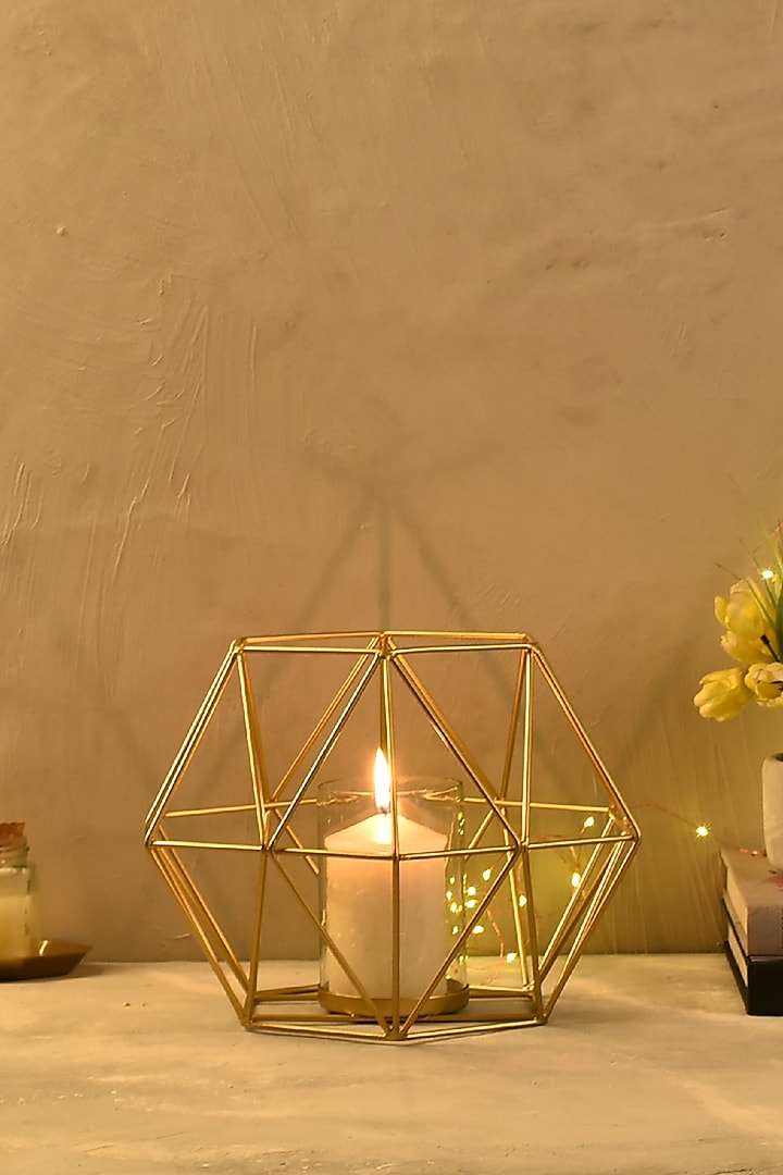 Gold Metal Candle Stand by The 7 Dekor at Pernia's Pop Up Shop