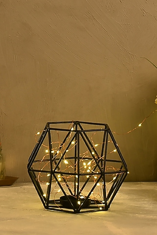Black Metal Candle Stand by The 7 Dekor