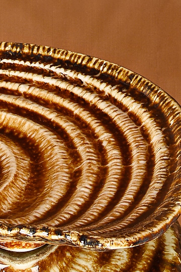 Brown Ceramic Snail Platter by The 7 Dekor at Pernia's Pop Up Shop