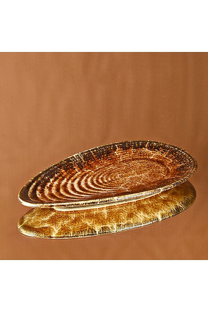 Brown Ceramic Oval Platter by The 7 Dekor at Pernia's Pop Up Shop