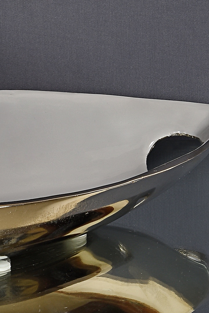 Grey Metal Leaf Platter by The 7 Dekor at Pernia's Pop Up Shop