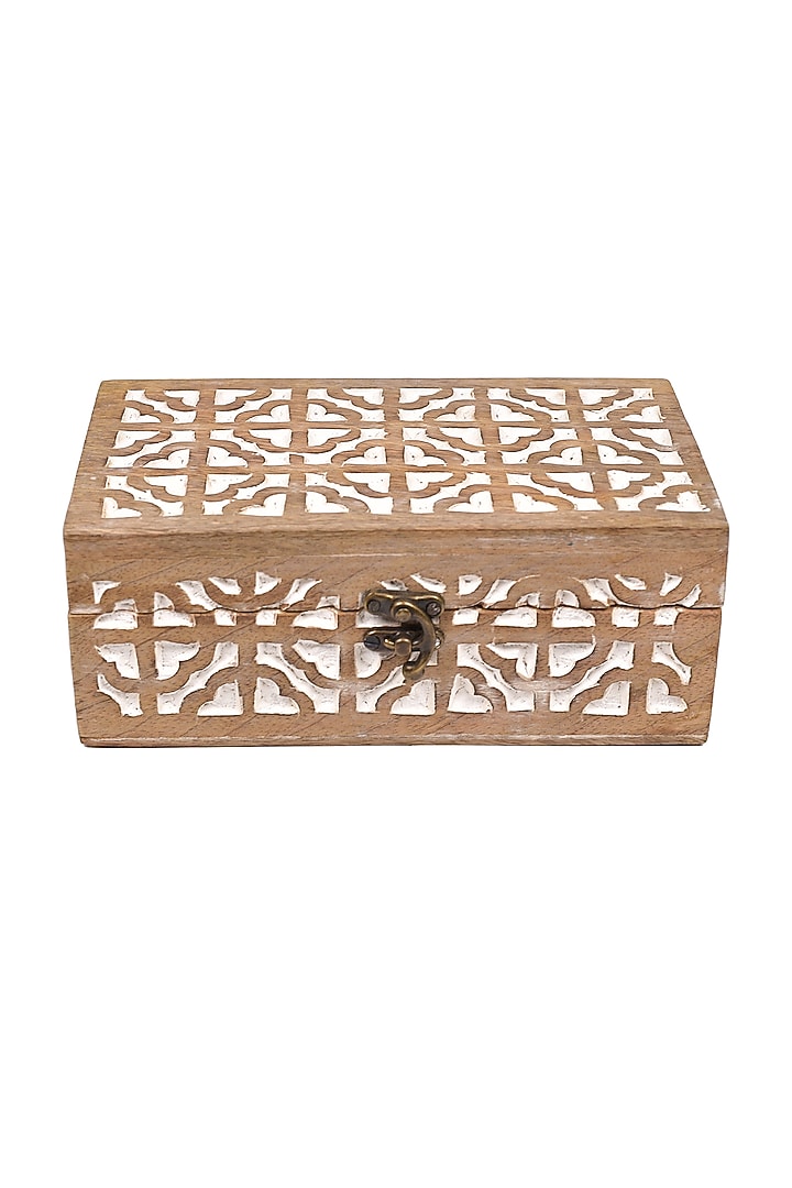 Brown & White Wooden Multi-Purpose Storage Box by The 7 Dekor at Pernia's Pop Up Shop