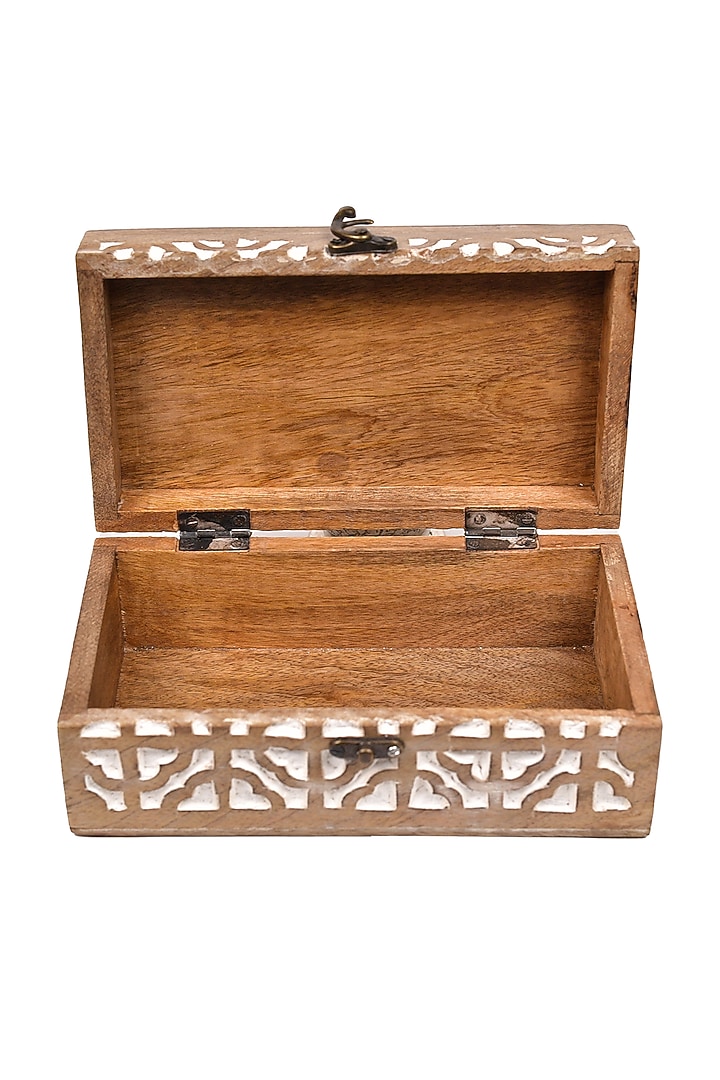Brown & White Wooden Multi-Purpose Storage Box by The 7 Dekor at Pernia's Pop Up Shop