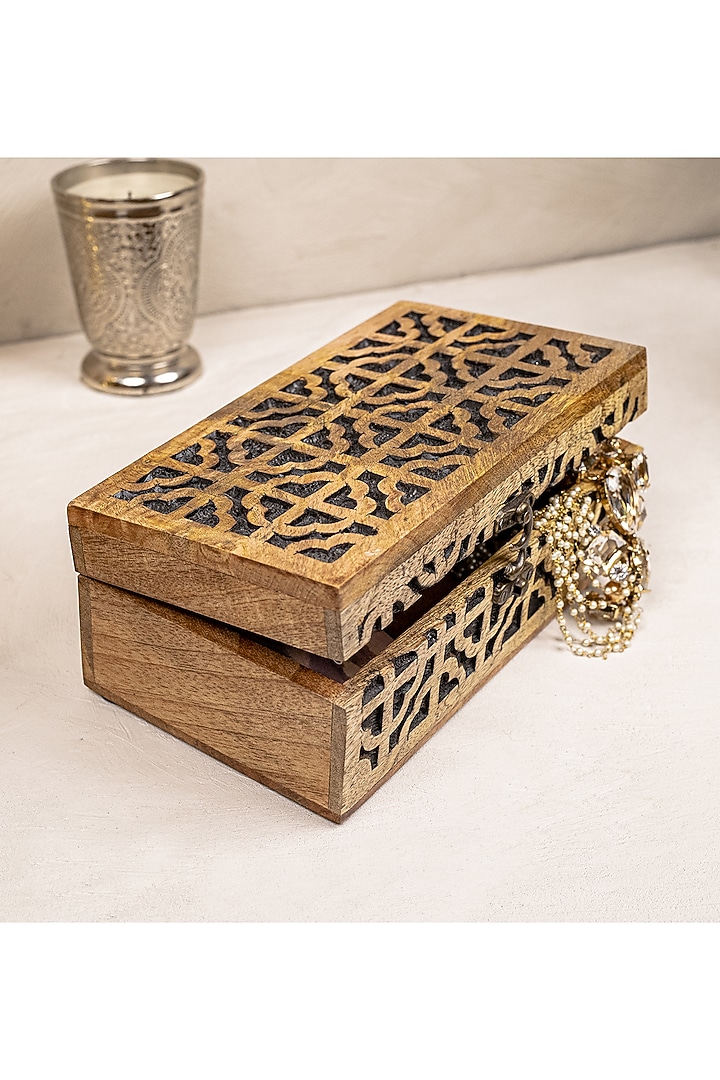 Brown & Black Wooden Multi-Purpose Storage Box by The 7 Dekor at Pernia's Pop Up Shop