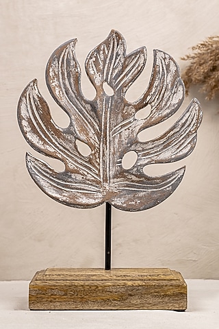Grey Round Table Decor In Wood by The 7 Dekor