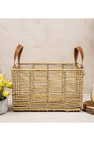 Natural Brown Jute Basket by The 7 Dekor