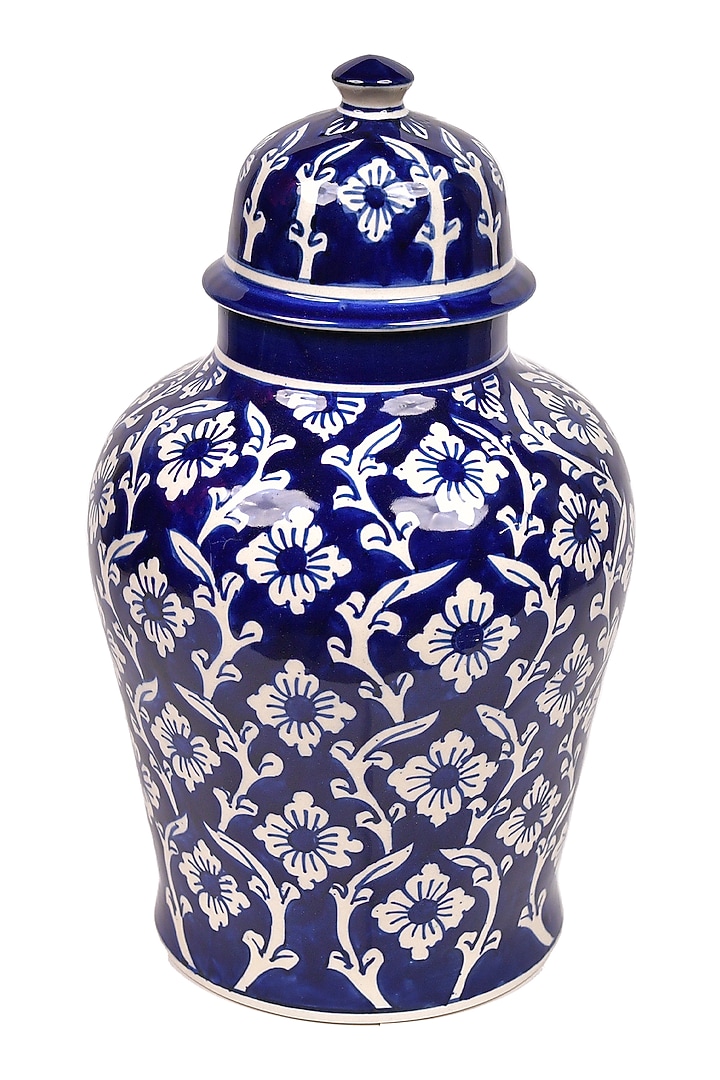 Blue & White Ceramic Jar by The 7 Dekor at Pernia's Pop Up Shop