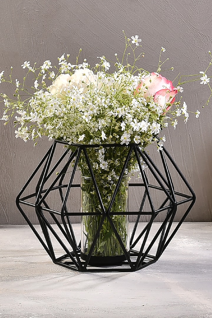 Gold & Black Metal Candle Stands (Set of 2) by The 7 Dekor at Pernia's Pop Up Shop