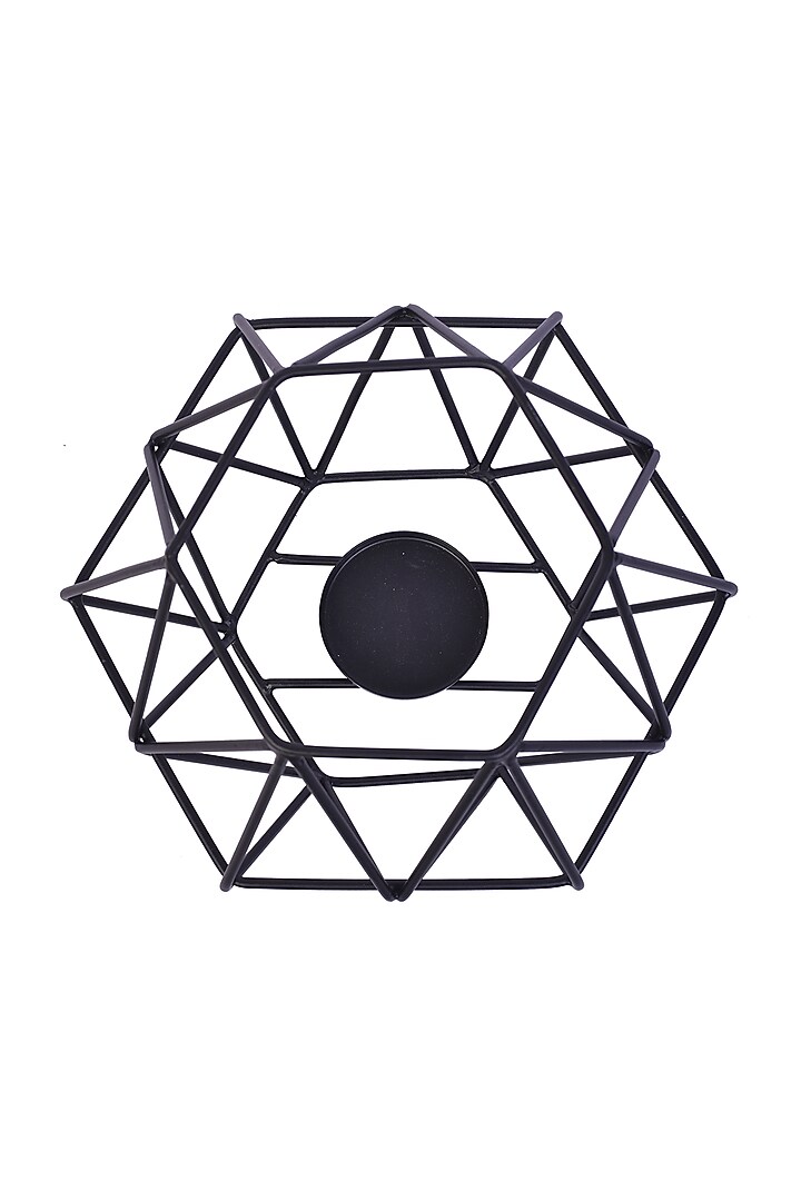 Gold & Black Metal Candle Stands (Set of 2) by The 7 Dekor at Pernia's Pop Up Shop