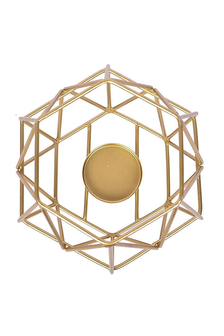 Gold & Black Metal Candle Stands (Set of 2) by The 7 Dekor at Pernia's Pop Up Shop