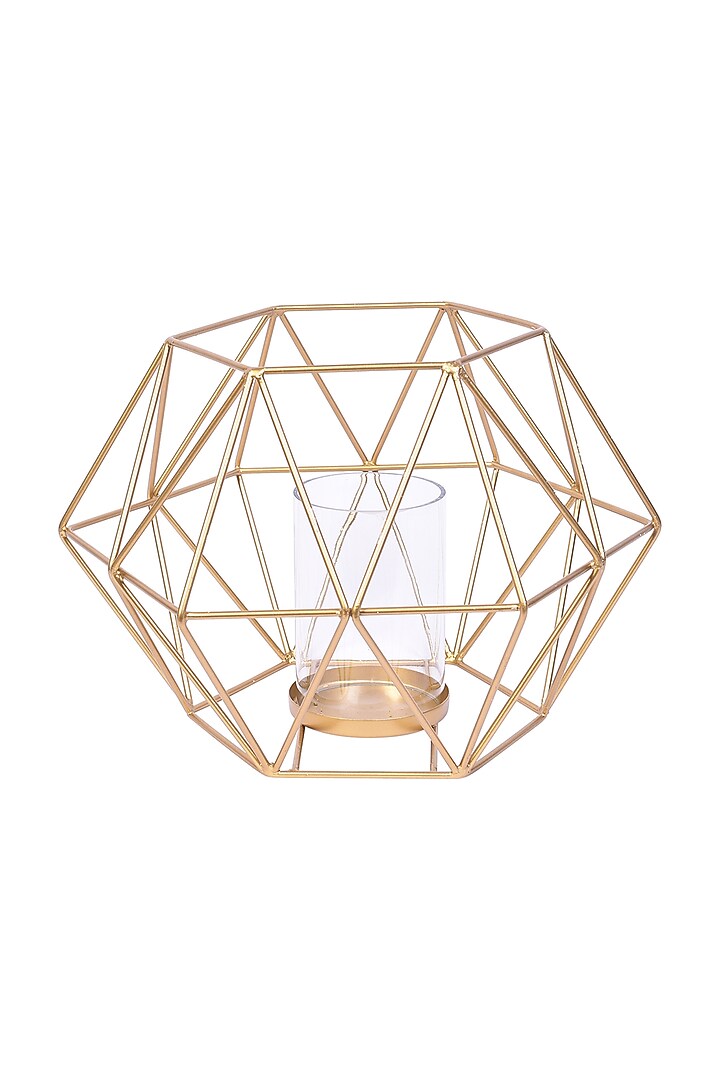 Gold & Black Metal Candle Stands (Set of 2) by The 7 Dekor at Pernia's Pop Up Shop