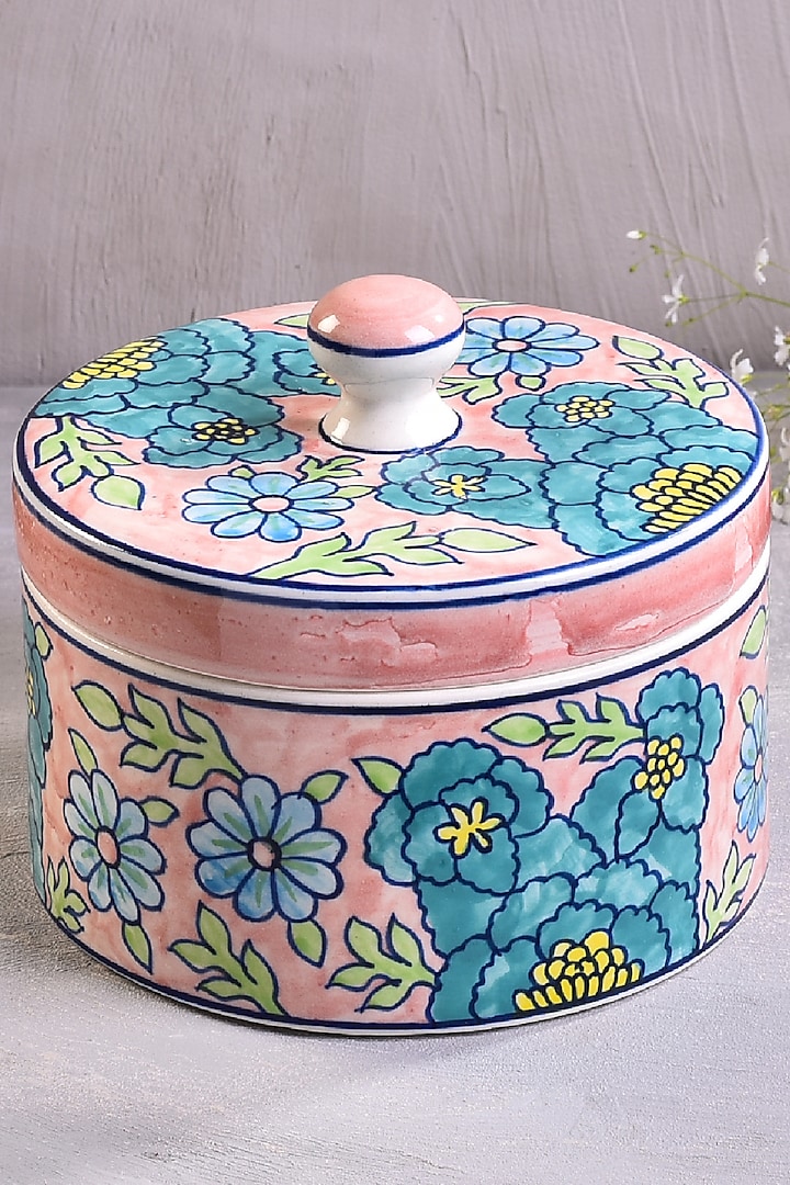 Pastel Pink Ceramic Handcrafted Jar by The 7 Dekor