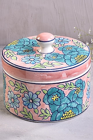 Pastel Pink Ceramic Handcrafted Jar by The 7 Dekor