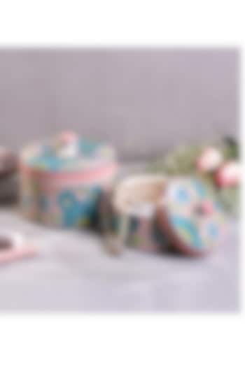 Pastel Green Ceramic Handcrafted Multi-Purpose Jars (Set of 2) by The 7 Dekor at Pernia's Pop Up Shop