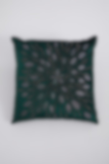 Emerald Green Embroidered Pillow by The 7 DeKor