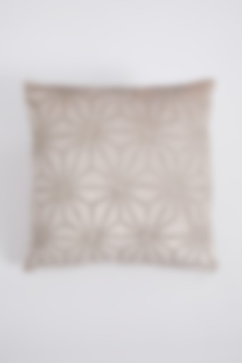 Blush Pink Viscose Embroidered Pillow by The 7 DeKor