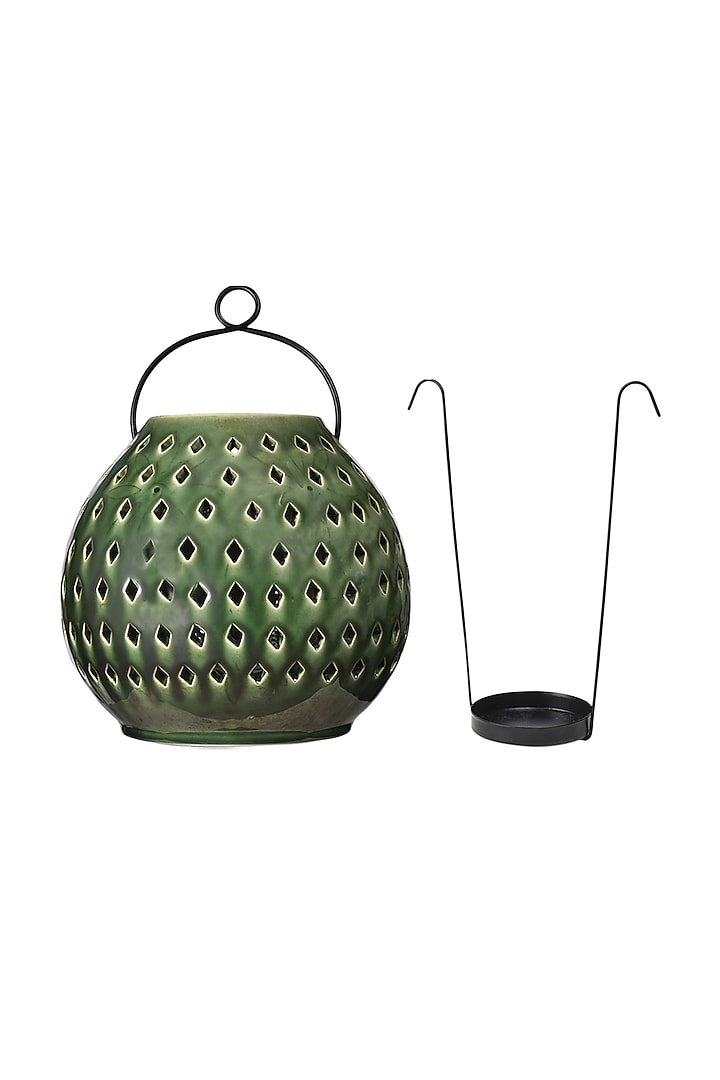 Olive Ceramic Lantern by The 7 DeKor at Pernia's Pop Up Shop