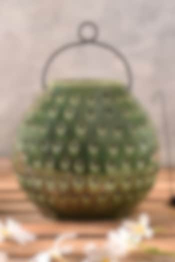 Olive Ceramic Lantern by The 7 DeKor