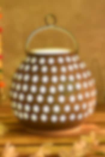 Smoky Grey Ceramic Lantern by The 7 DeKor