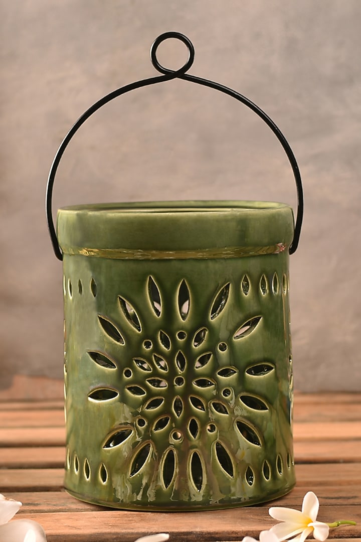 Olive Lantern In Ceramic by The 7 DeKor at Pernia's Pop Up Shop