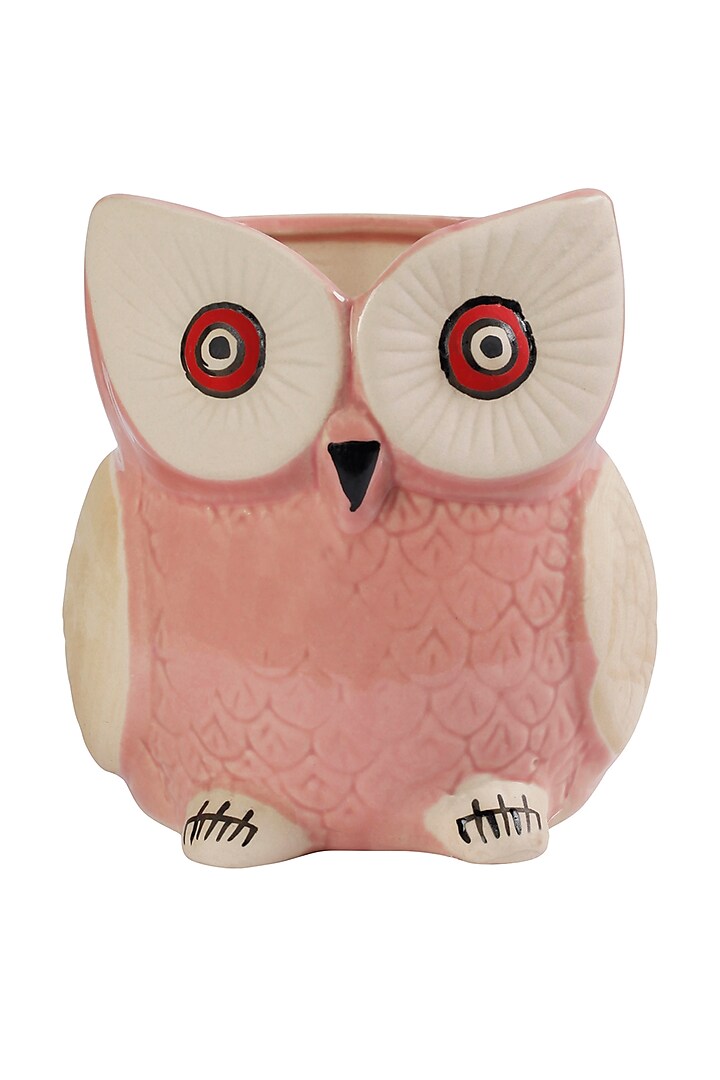 Pink Owl-Shaped Planter by The 7 Dekor