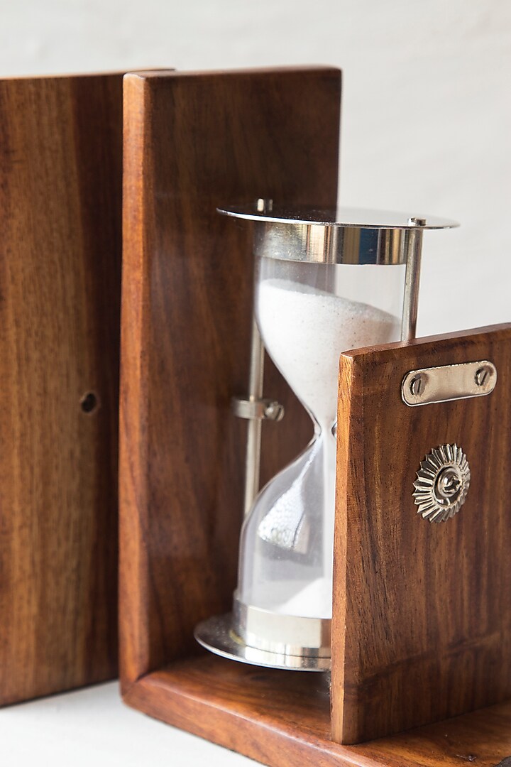 Brown Wood & Glass Bookends by The 7 Dekor at Pernia's Pop Up Shop