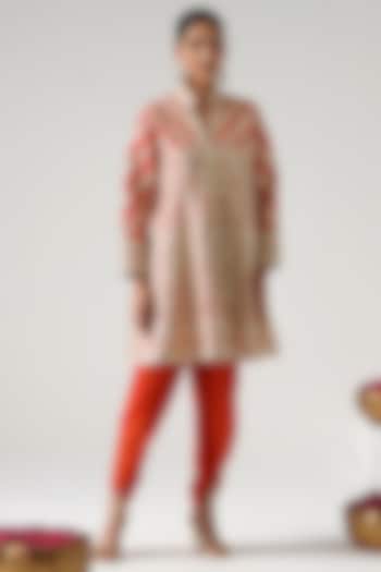 Orange Georgette Gota Work Wedding Anarkali Set by Desho couture at Pernia's Pop Up Shop