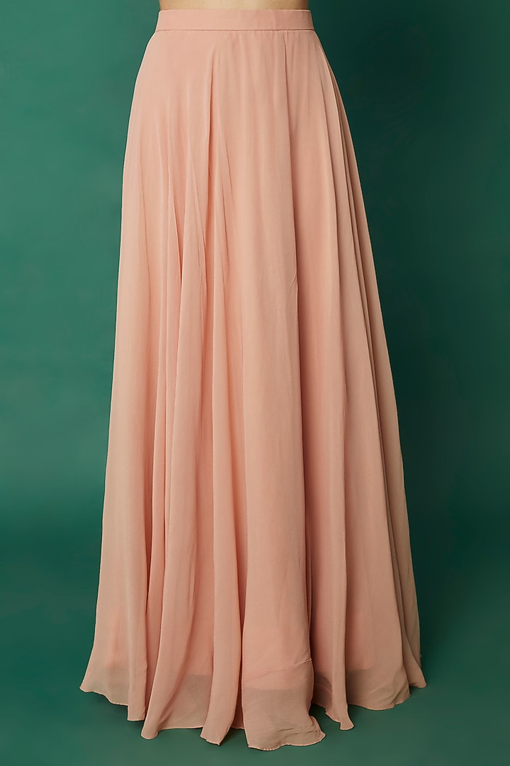 Peach Embroidered Skirt Set by Desi Vastra at Pernia's Pop Up Shop