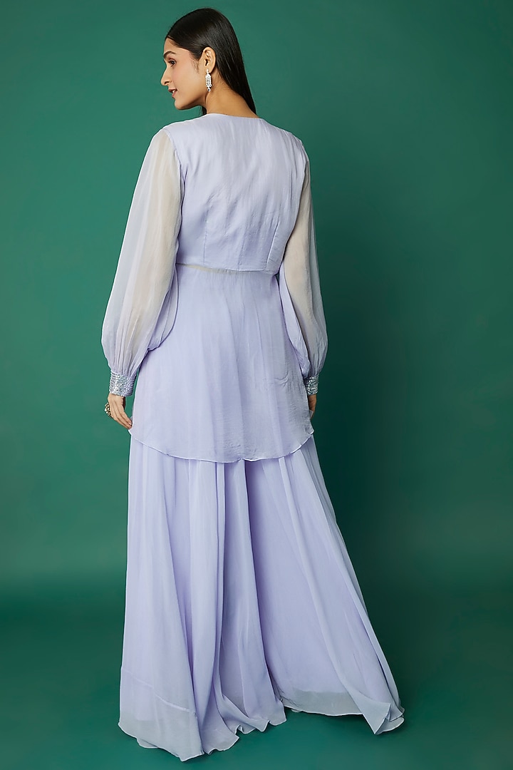 Powder Blue Jacket Set by Desi Vastra at Pernia's Pop Up Shop