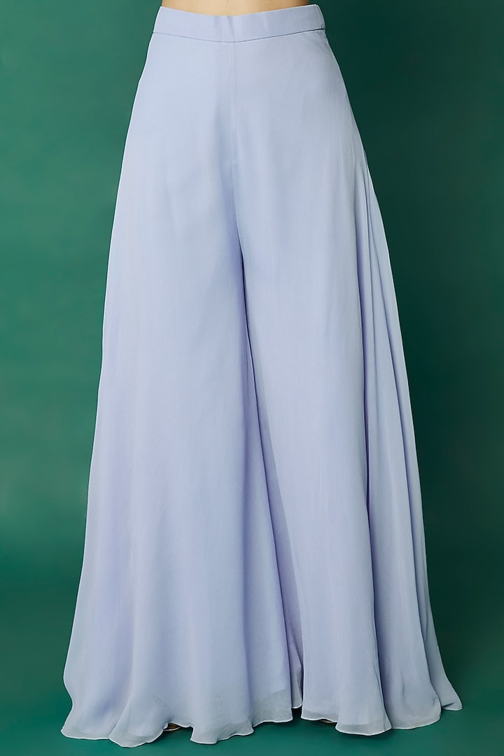 Powder Blue Organza Jacket Set by Desi Vastra at Pernia's Pop Up Shop