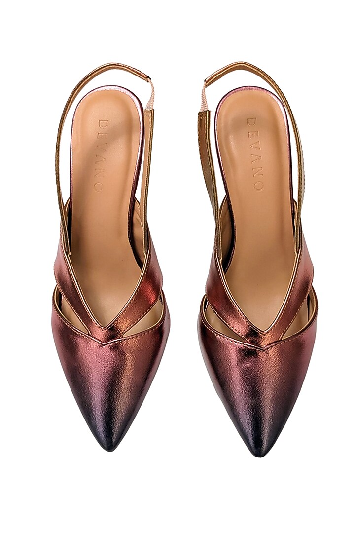 Multi-Colored Faux Leather Slingback Pumps by Devano at Pernia's Pop Up Shop