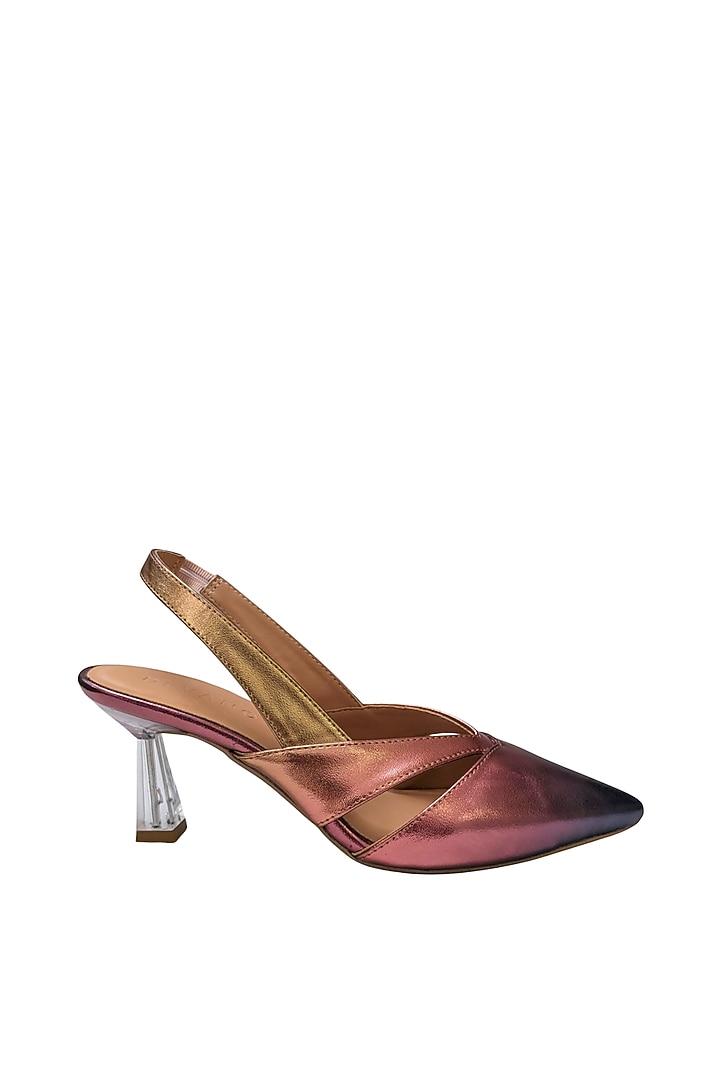 Multi-Colored Faux Leather Slingback Pumps by Devano at Pernia's Pop Up Shop