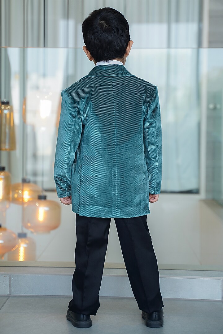 Green Velvet Coat Set For Boys by Devils N Angels at Pernia's Pop Up Shop