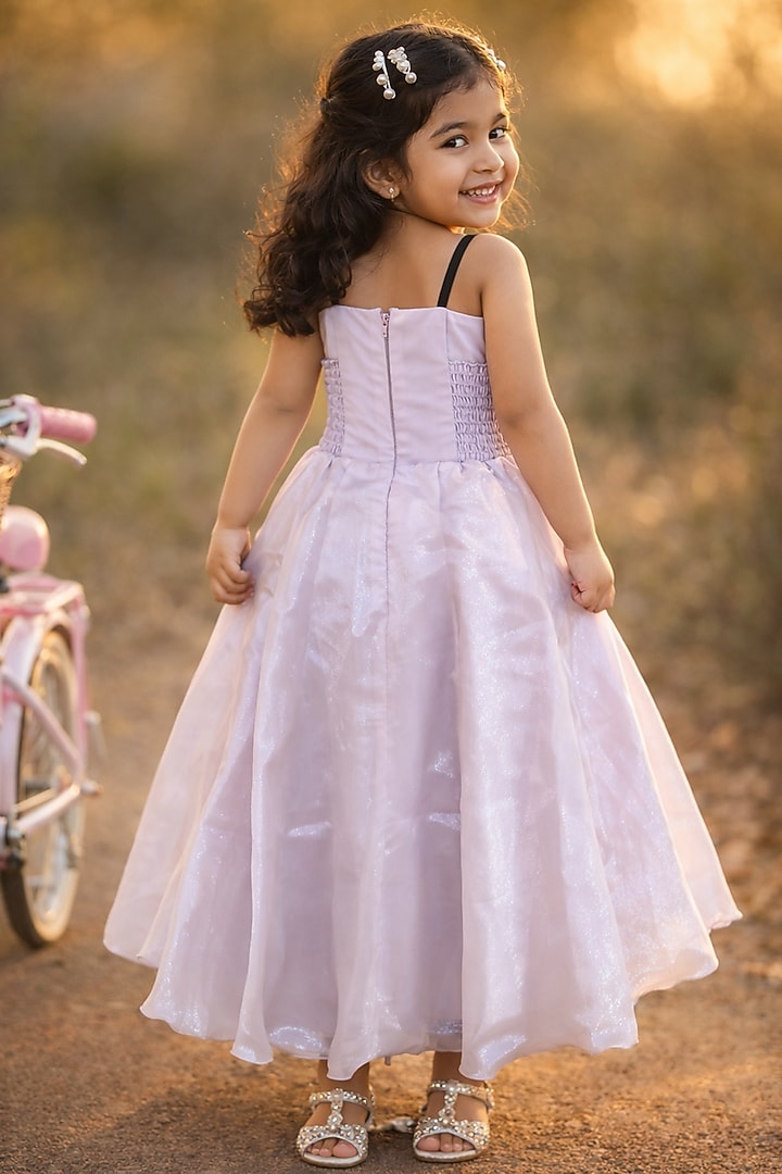 Lavender Organza Gown For Girls by Devils N Angels at Pernia's Pop Up Shop