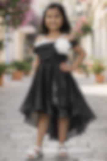 Black Satin Dress For Girls by Devils N Angels at Pernia's Pop Up Shop