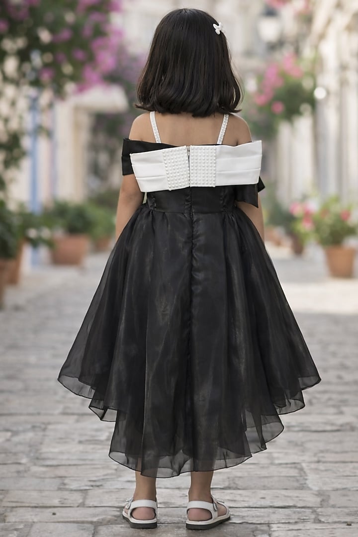 Black Satin Dress For Girls by Devils N Angels at Pernia's Pop Up Shop