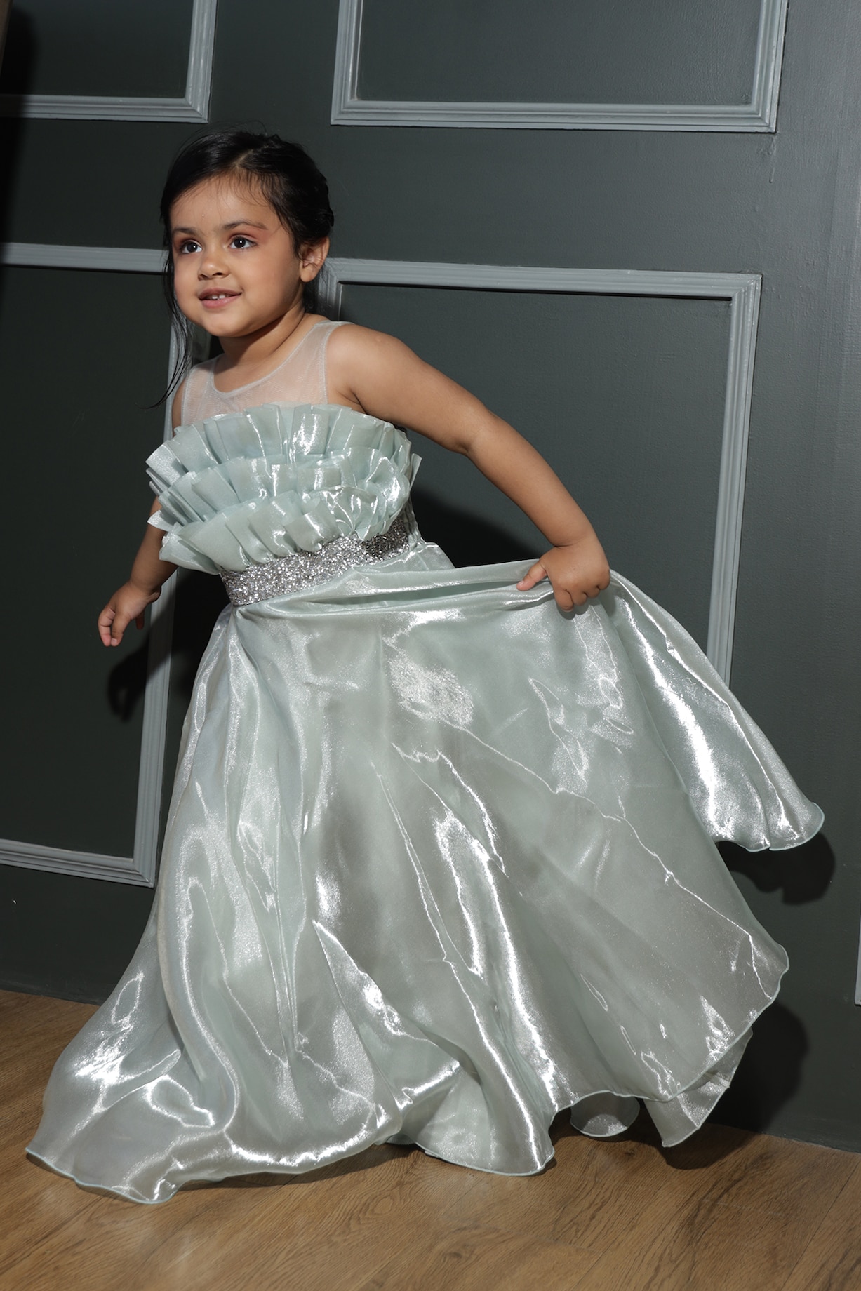 white christmas dresses Handmade Lavender Designer Gown In Jimmy Choo Fabric With Gota Work <!-- –  Kapoor Lehenga Saree--> main image 1