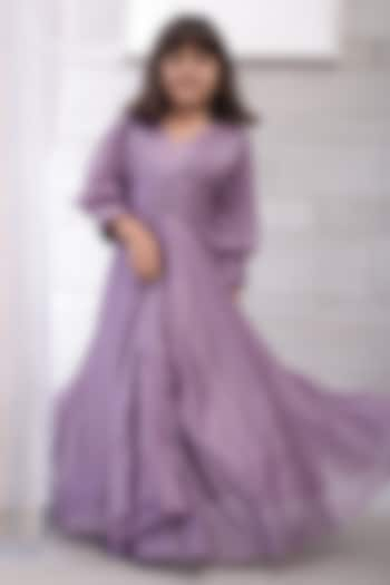 Purple Shimmer Gown For Girls by Devils N Angels at Pernia's Pop Up Shop