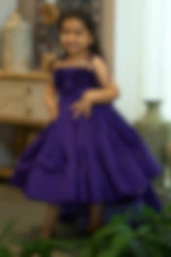 Purple Tafetta Gown For Girls by Devils N Angels at Pernia's Pop Up Shop