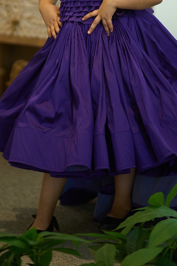 Purple Tafetta Gown For Girls by Devils N Angles at Pernia's Pop Up Shop