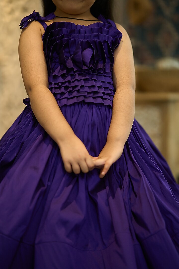 Purple Tafetta Gown For Girls by Devils N Angles at Pernia's Pop Up Shop