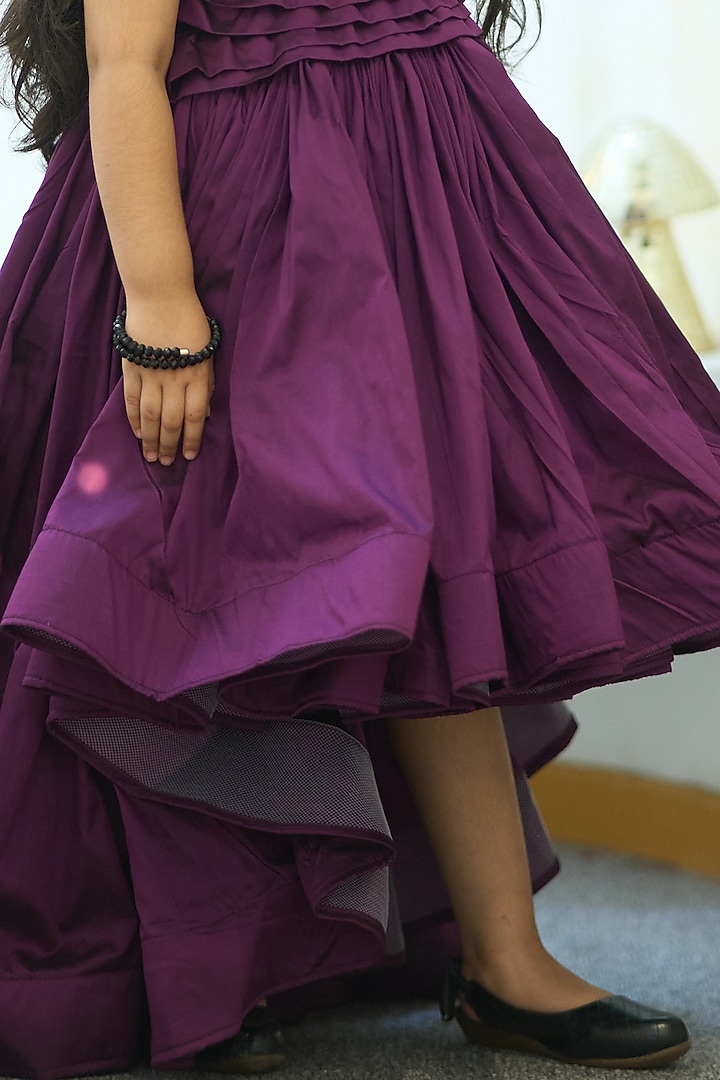 Wine Taffeta Gown For Girls by Devils N Angles at Pernia's Pop Up Shop