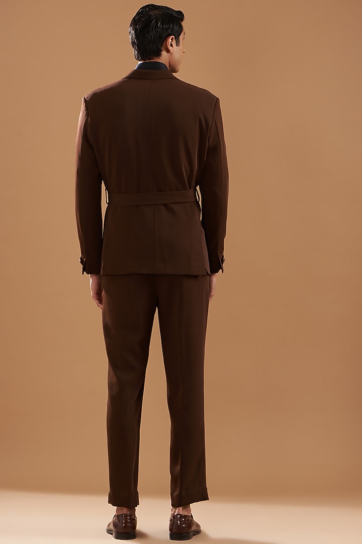 Wine Italian Crepe Suit Set by Dev Kumar at Pernia's Pop Up Shop
