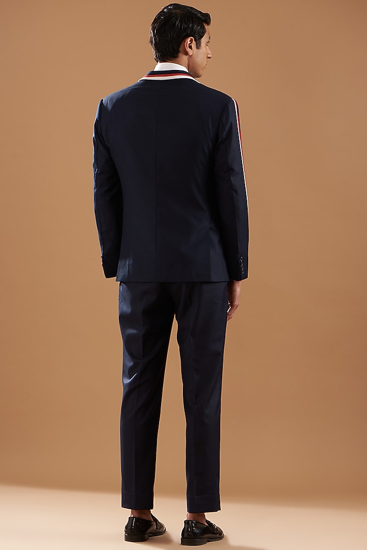 Navy Blue Terry Rayon Suit Set by Dev Kumar at Pernia's Pop Up Shop