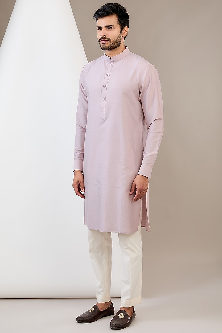 Pink Cotton Silk Mirror Embroidered Bundi Jacket Set by Dev Kumar at Pernia's Pop Up Shop