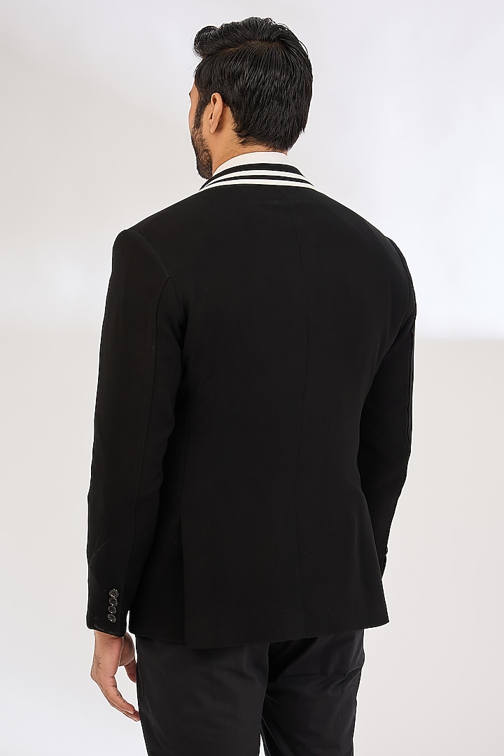 Black Italian Crepe Tuxedo by Dev Kumar at Pernia's Pop Up Shop