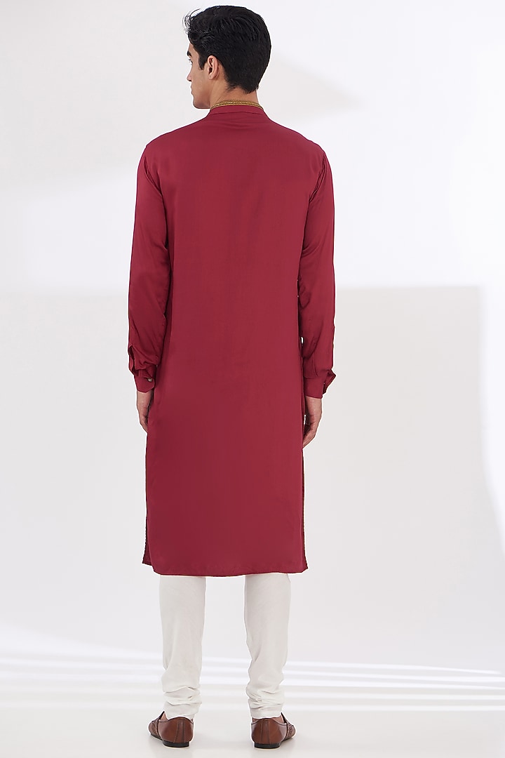 Pink Cotton Silk Kurta Set by Dev Kumar at Pernia's Pop Up Shop