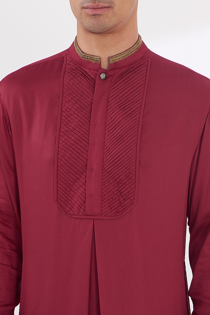 Pink Cotton Silk Kurta Set by Dev Kumar at Pernia's Pop Up Shop
