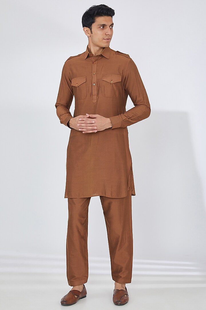 Black Silk Velvet Embroidered Wedding Indowestern Set by Dev Kumar at Pernia's Pop Up Shop